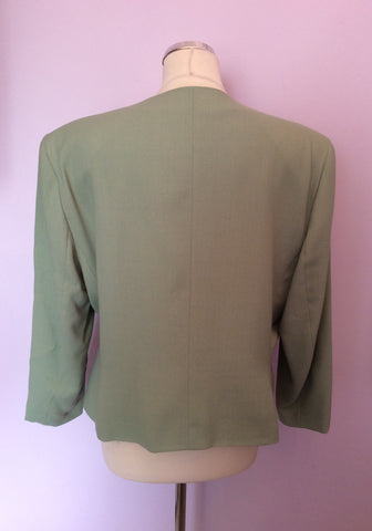 Jacques Vert Light Green Skirt & Jacket Suit Size 18 Fit UK 16 - Whispers Dress Agency - Womens Suits & Tailoring - 3