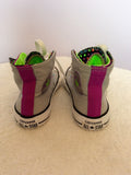 Converse All Star  Double Tongue Polka Dot Spot Grey High Top Trainers Size 11 - Whispers Dress Agency - Girls Footwear - 3