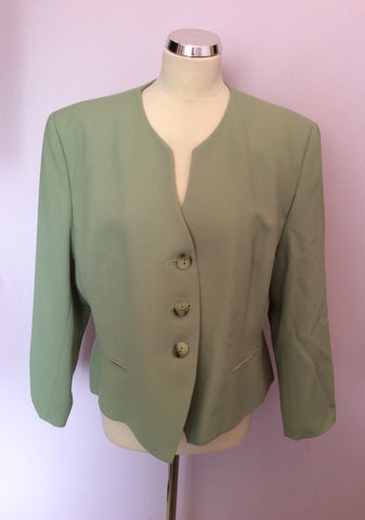 Jacques Vert Light Green Skirt & Jacket Suit Size 18 Fit UK 16 - Whispers Dress Agency - Womens Suits & Tailoring - 2