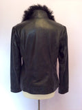 Brand New Ted Baker Black Leather Fur Collar Biker Jacket / Gilet Size 4 UK 12 - Whispers Dress Agency - Womens Coats & Jackets - 6