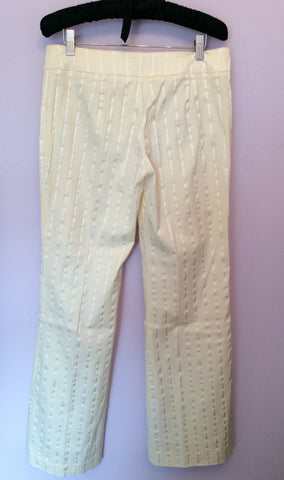 ROCCOBAROCCO CREAM STRIPE JACKET & TROUSERS SUIT SIZE 14 - Whispers Dress Agency - Womens Suits & Tailoring - 8