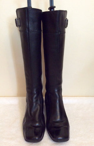 Clarks Black Leather Buckle Trim Boots Size 3.5/36 - Whispers Dress Agency - Sold - 1
