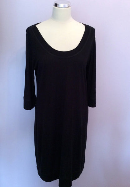 Hobbs Black Scoop Neck Stretch Dress Size M - Whispers Dress Agency - Sold - 1