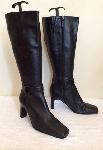 Marks & Spencer Black Knee Length Boots Size 4.5/37.5 - Whispers Dress Agency - Womens Boots - 1