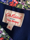 New Cath Kidston Dark Blue Floral Trim Tea Dress Size 12 - Whispers Dress Agency - Sold - 4