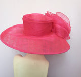 Brand New Fenwick Bright Pink Wide Brim Formal Hat - Whispers Dress Agency - Sold - 6