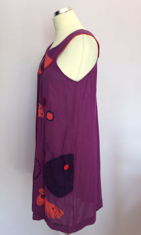 Numph Purple Embroidered Print Shift Dress Size 14 - Whispers Dress Agency - Womens Dresses - 2
