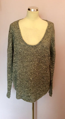The White Company Black/Grey Marl Wool Jumper Size L - Whispers Dress Agency - Sold - 1