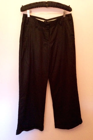 Smart Full Circle Black Linen Trousers Size 28R - Whispers Dress Agency - Womens Trousers - 1