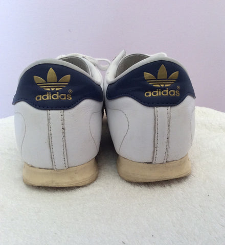Adidas Beckenbauer Blue & White Leather Trainer Size 9/43.5 - Whispers Dress Agency - Sold - 3
