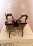 New In Box Doli-Berry Black Patent Peeptoe Slingback Heels Size 5/38 - Whispers Dress Agency - Womens Heels - 3