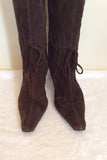 Roberto Vianni Dark Brown Suede Boots Size 5/38 - Whispers Dress Agency - Womens Boots - 3