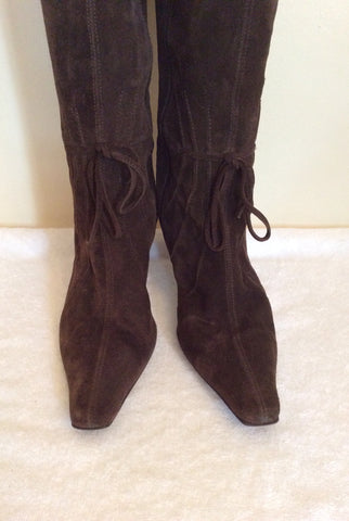 Roberto Vianni Dark Brown Suede Boots Size 5/38 - Whispers Dress Agency - Womens Boots - 3