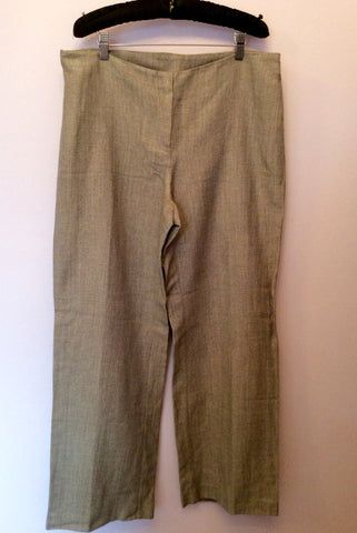 Crea Concept Dark Beige Marl Linen & Wool Trousers Size 44 UK 16 - Whispers Dress Agency - Womens Trousers - 2