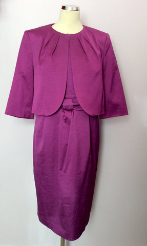 Marks & Spencer Autograph Magenta Pink Pencil Dress & Bolero Jacket Suit Size 16 - Whispers Dress Agency - Womens Suits & Tailoring - 1