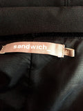 SANDWICH BLACK SCOOP NECK COLLARED DRESS SIZE 44 UK 16 - Whispers Dress Agency - Womens Dresses - 4