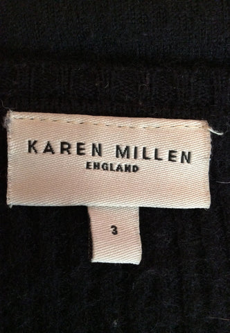Karen Millen Black Wool Blend Knit Dress Size 3 Approx. 12 - Whispers Dress Agency - Womens Dresses - 3