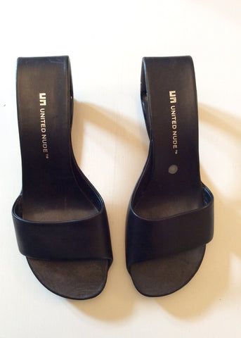 UNITED NUDE MÖBIUS BLACK LEATHER SLIP ON MULES SIZE 6.5/40 - Whispers Dress Agency - Sold - 4