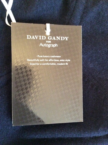 Brand New David Gandy For Autograph Dark Blue Cashmere Zip Up Hooded Cardigan Size XL - Whispers Dress Agency - Sold - 4
