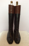 Bally Black & Brown All Leather Knee High Boots Size 3.5/36 - Whispers Dress Agency - Womens Boots - 4