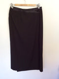 BARCLAY BLACK WRAP AROUND CALF LENGTH SKIRT SIZE 12 - Whispers Dress Agency - Womens Skirts - 2