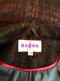Brora Dark Brown & Purple Shades Weave Wool Coat With Silk Lining - Whispers Dress Agency - Sold - 4