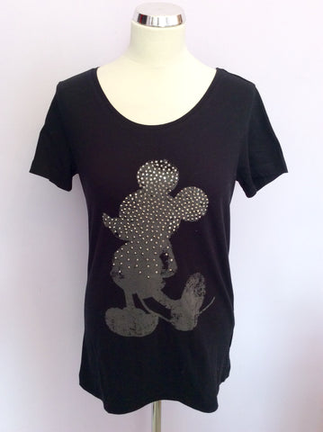 Betty Barclay Elements Black Studded Mickey Mouse T Shirt Size 14 - Whispers Dress Agency - Womens T-Shirts & Vests - 1