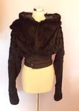 Diesel Black Rabbit Fur Hooded Jacket Size S Fit UK 8 - Whispers Dress Agency - Sold - 2