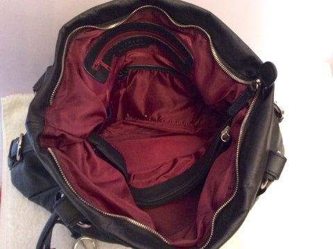 L Credi Large Black Leather Shoulder Bag - Whispers Dress Agency - Sold - 8