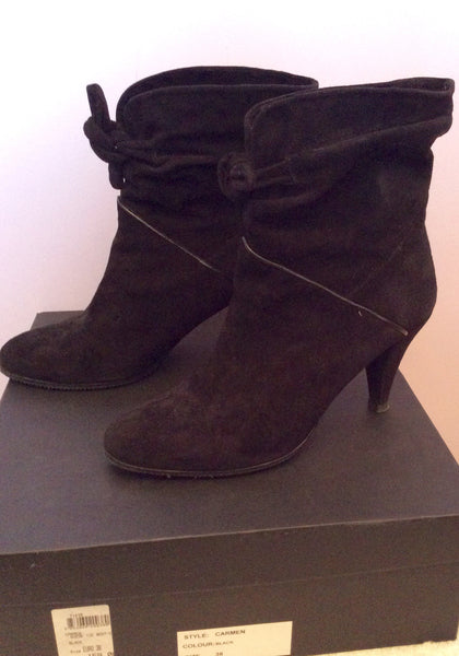 Reiss Carmen Black Suede Ankle Boots Size 5/38 - Whispers Dress Agency - Womens Boots - 1