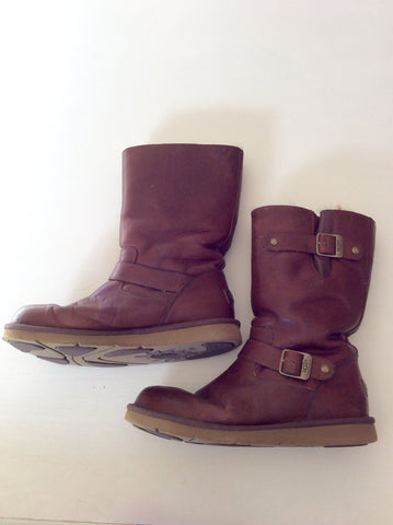 Ugg Kensington Brown Leather Boots Size 7.5/41 - Whispers Dress Agency - Sold - 3