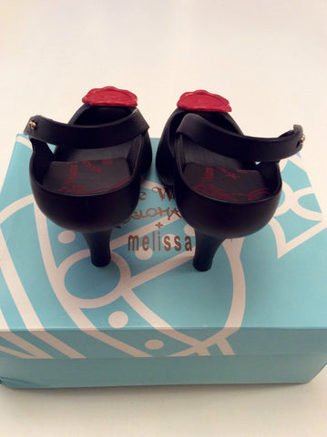 Vivienne Westwood Anglomania & Melisa Black & Red Slingback Heels Size 8/41 - Whispers Dress Agency - Womens Heels - 3