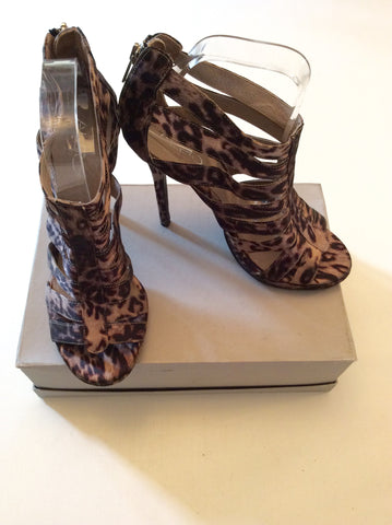 ALDO BROWN LEOPARD PRINT STRAPPY HIGH HEEL SANDALS SIZE 6 - Whispers Dress Agency - Womens Sandals - 2