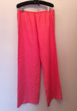Brand New Fenn Wright Manson Pink Linen Trousers Size 14 - Whispers Dress Agency - Womens Trousers - 2
