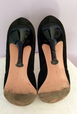 Hobbs Black Suede Peeptoe Heels Size 7.5/41 - Whispers Dress Agency - Womens Heels - 4
