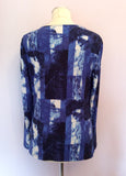 Michael Kors Blue & White Print Wrap Top Size L - Whispers Dress Agency - Sold - 4