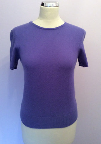 Ralph Lauren Hyacinth Cashmere Short Sleeve Jumper Size M - Whispers Dress Agency - Sold - 1