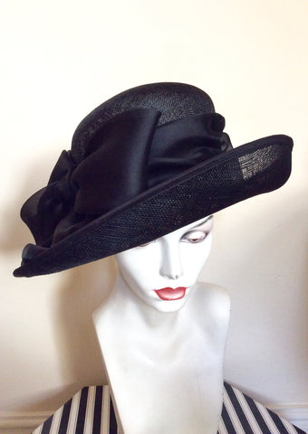 Peter Bettley Black Bow Trim Formal Hat - Whispers Dress Agency - Womens Formal Hats & Fascinators - 1