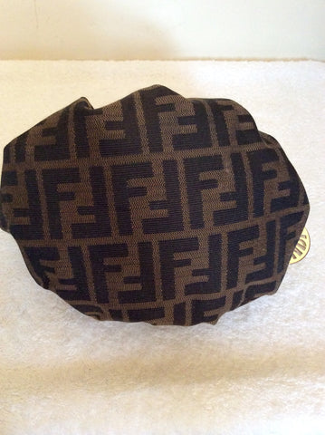 Fendi Small Brown Leather & Canvas Pouchette Bag - Whispers Dress Agency - Sold - 3
