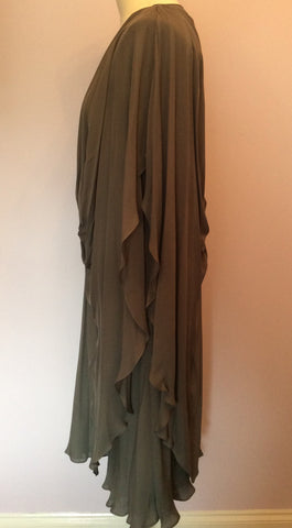Amanda Wakeley Dark Grey Silk Grecian Style Dress Size 16 - Whispers Dress Agency - Sold - 3