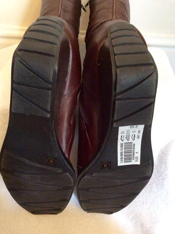 Brand New Xpress Brown Leather Wedge Heel Boots Size 8/42 - Whispers Dress Agency - Sold - 5