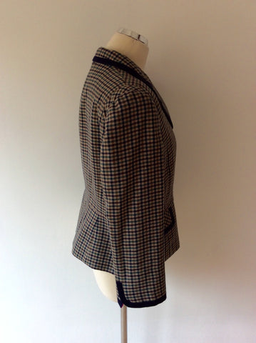 HOBBS NW3 BROWN,BLUE & GREEN CHECK WOOL JACKET SIZE 16 - Whispers Dress Agency - Womens Coats & Jackets - 3