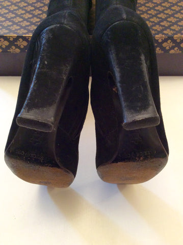 Patrick Cox Black Suede Knee Length Boots Size 5/38 - Whispers Dress Agency - Womens Boots - 6