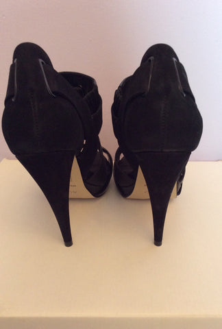 Brand New Aldo Black Suede & Patent Leather Peeptoe Heels Size 4/37 - Whispers Dress Agency - Sold - 4