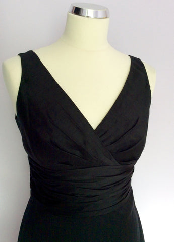 MONSOON BLACK SILK & LINEN OCCASION DRESS SIZE 10 - Whispers Dress Agency - Womens Dresses - 2
