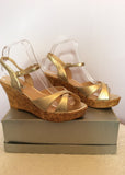 Brand New Dune Gold Wedge Heel Sandals Size 6/39 - Whispers Dress Agency - Womens Wedges - 2