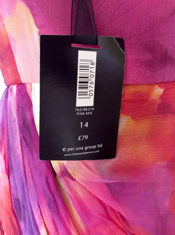 Brand New Per Una Pink & Purples Silk Dress Size 14 - Whispers Dress Agency - Sold - 4