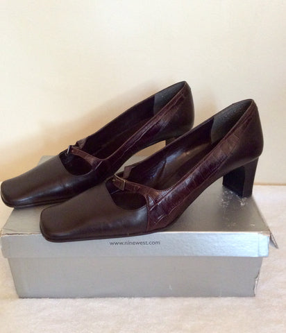 Nine West Brown Leather Buckle Strap Heels Size 7/40 - Whispers Dress Agency - Womens Heels - 3