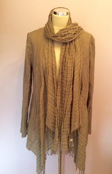 SANDWICH BROWN CHECK CARDIGAN & MATCHING SCARF SIZE 42 UK 14 - Whispers Dress Agency - Womens Tops - 1