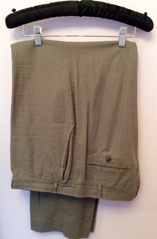 Marks & Spencer Khaki Linen Blend Suit Size 48L/ 40W/ 31L - Whispers Dress Agency - Sold - 5
